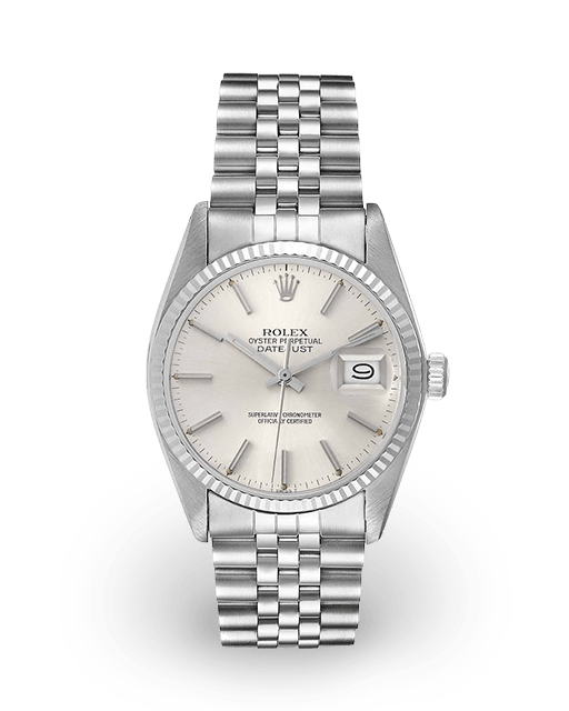 Rolex Datejust 36mm 16014 Silver Dial with White Gold Fluted Bezel