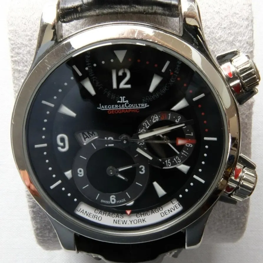 2005 Jaeger-LeCoultre Master Compressor Geographic 41.5 Steel / Black / Arabic / Bracelet Q1718170