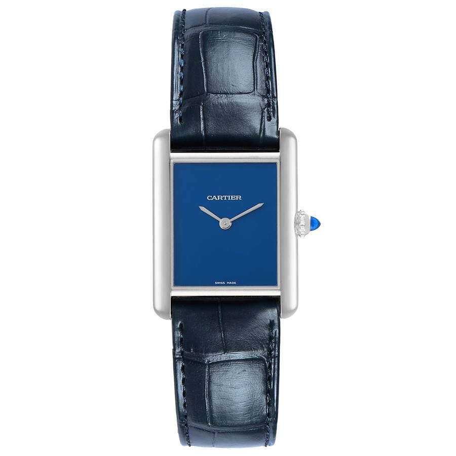 Cartier Tank Must Large Steel / Blue / Strap WSTA0055 Watches | Bezel
