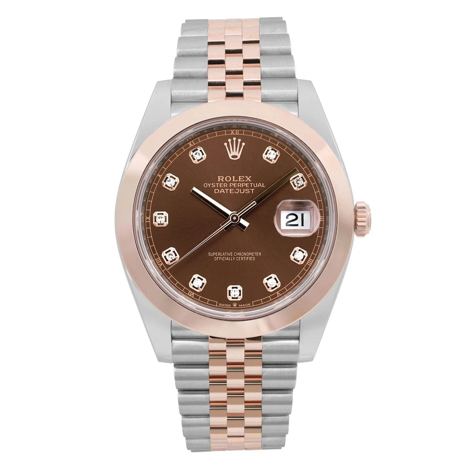 2025 Rolex Datejust 41 Two-Tone / Smooth / Chocolate / Diamond-Set / Jubilee 126301-0004