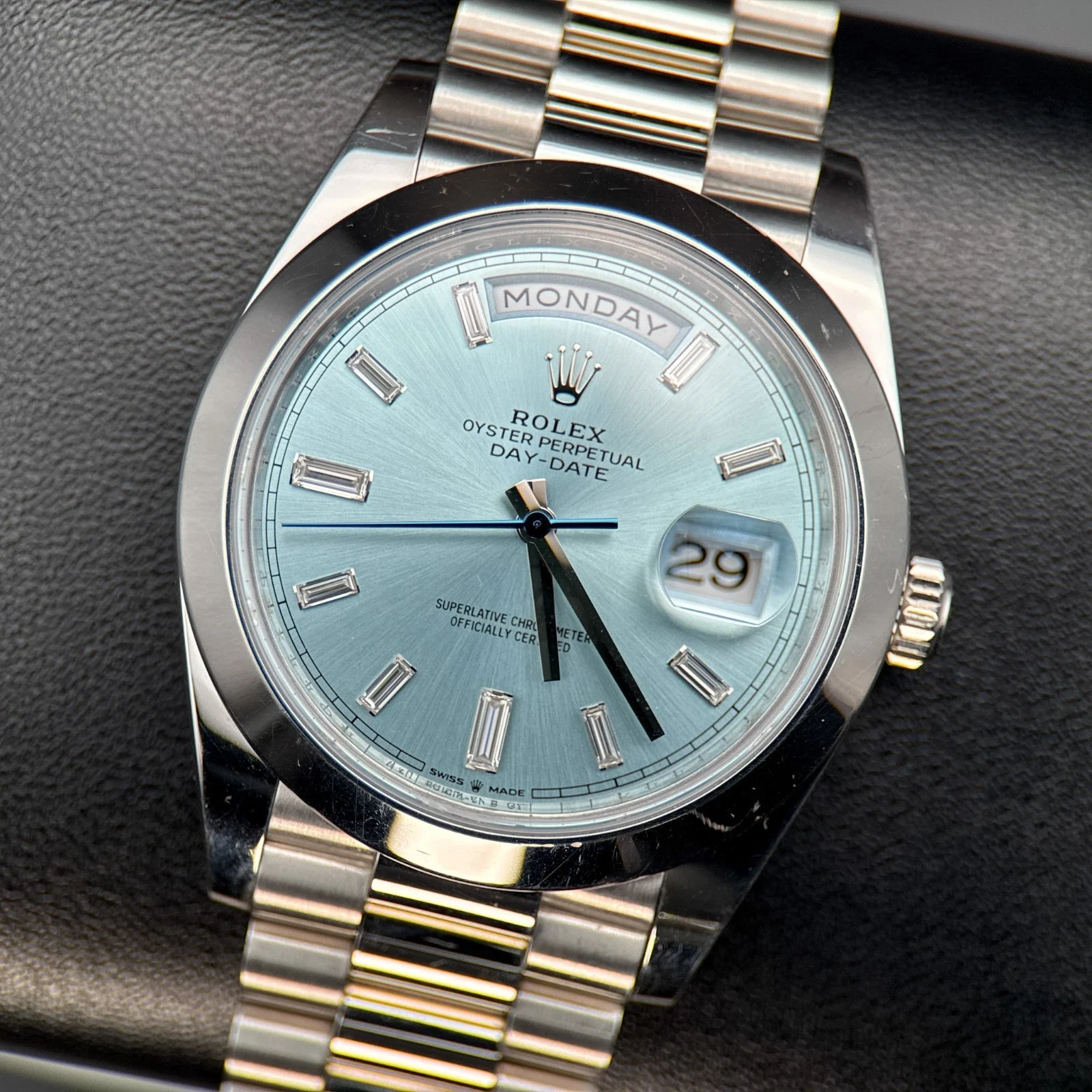 Auction: 2021 Rolex Day-Date 40 Platinum Smooth Ice-Blue