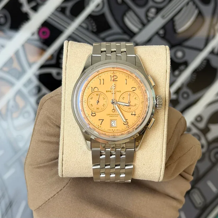 Breitling Premier B01 Chronograph Steel / Salmon / Bracelet AB0145331K1A1