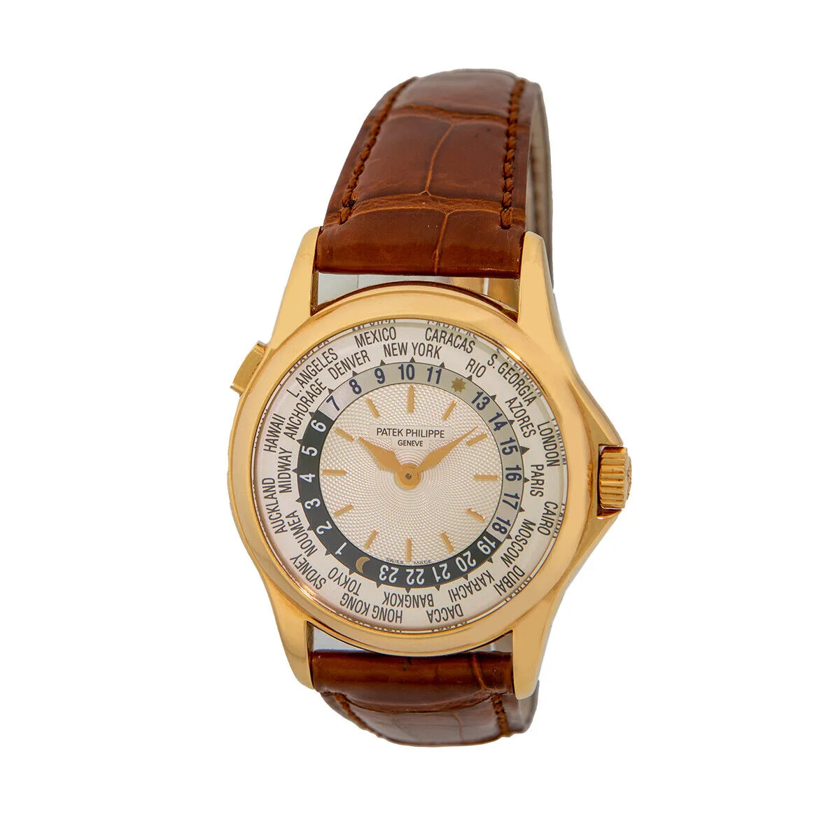 2000 Patek Philippe World Time Rose Gold / Silvered 5110R-001 Listing Image 1
