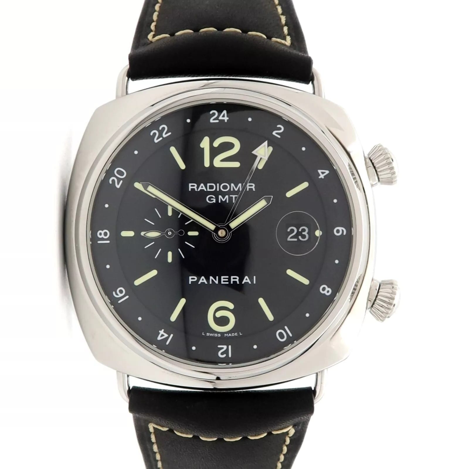 Panerai Radiomir GMT 44 Steel Black Arabic Strap Limited to 300 Pieces PAM00242 Watches Bezel