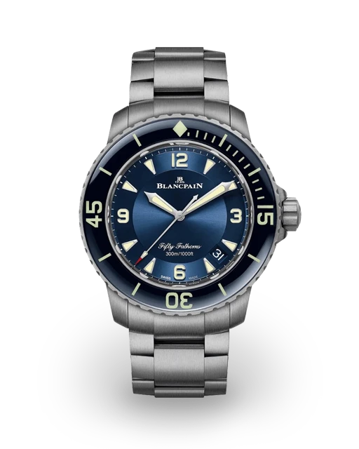 Blancpain Fifty Fathoms 45 Titanium / Blue / Arabic / Bracelet 5015-12B40-98B  Model Image