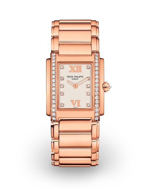 Patek Philippe Twenty-4 Rose Gold / Diamond-Set / White / Diamond-Set Roman / Bracelet 4910/11R-001  Model Image