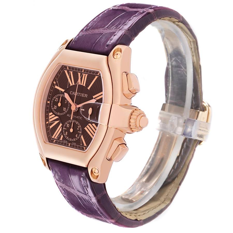 Cartier Roadster Chronograph XL Rose Gold / Chocolate / Roman