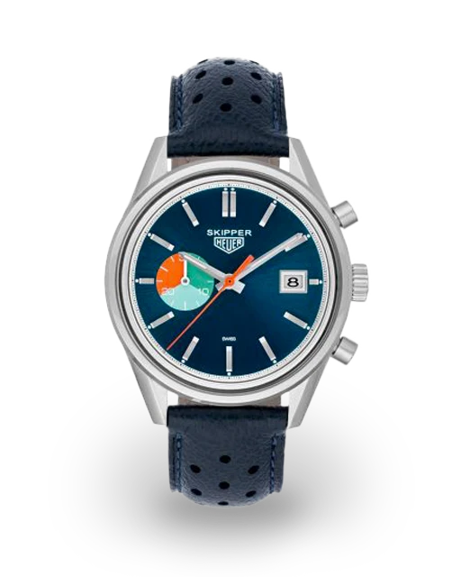 Tag Heuer Carrera Calibre 18 Stainless Steel / Blue / Skipper for Hodinkee CAR221B  Model Image