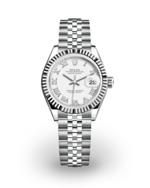 Rolex Lady-Datejust 28 Fluted / White / Roman / Jubilee 279174-0019  Model Image