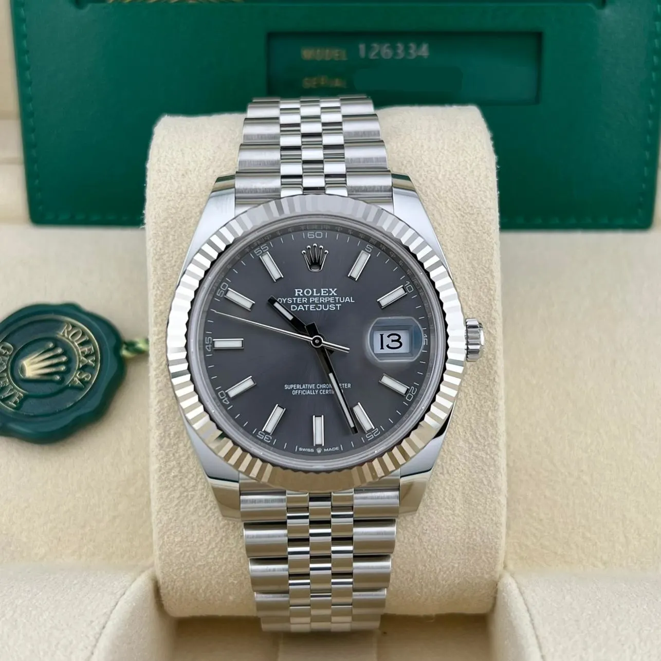 2024 Rolex Datejust 41 Steel / Fluted / Slate / Jubilee 126334-0014 Listing Image 1