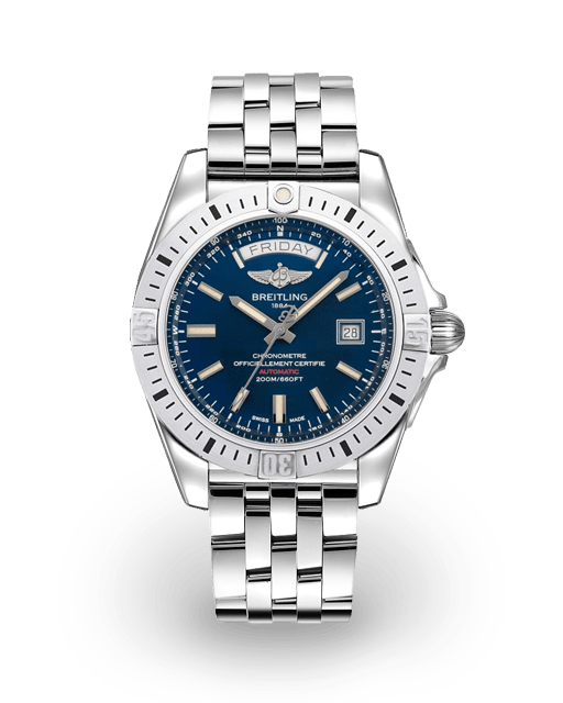 Breitling Galactic 44 Steel Blue Bracelet A45320 Watches Bezel