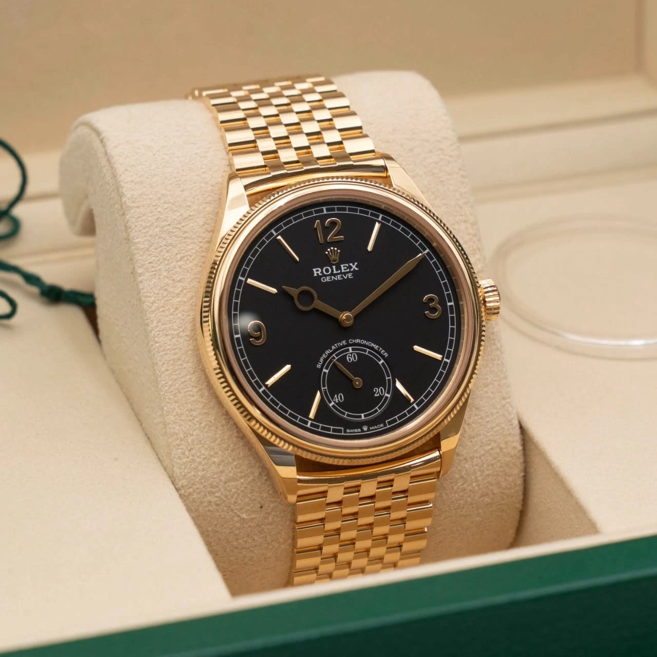 Auction: 2026 Rolex Perpetual 1908 Yellow Gold / Divided / Black Auction: 2026 Rolex Perpetual 1908 Yellow Gold / Divided / Black