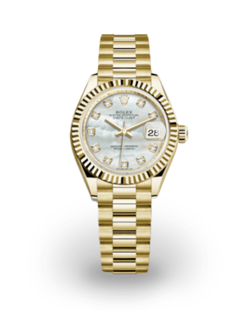 Rolex Lady-Datejust 28 Yellow Gold / Fluted / MOP / Diamond-Set ...