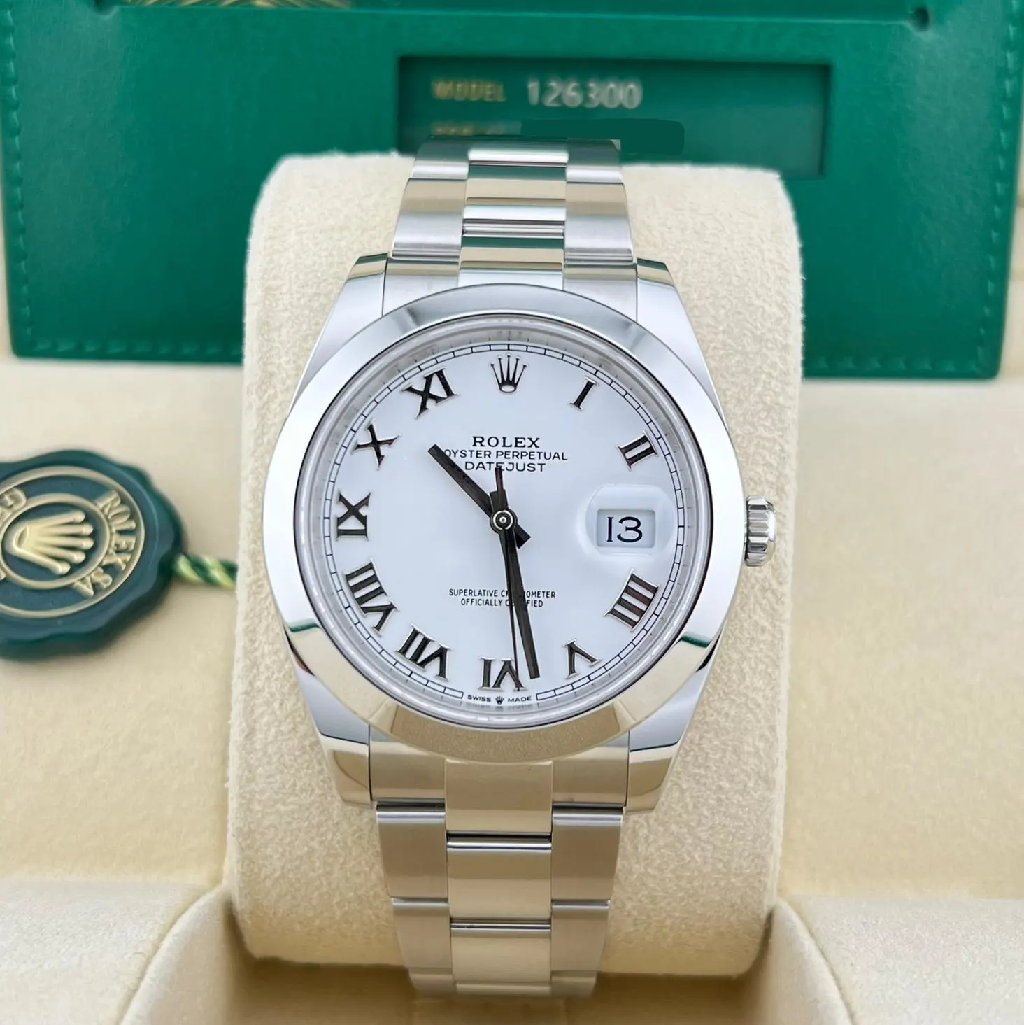 2024 Rolex Datejust 41 Smooth / White / Roman / Oyster 126300-0015 Listing Image 2