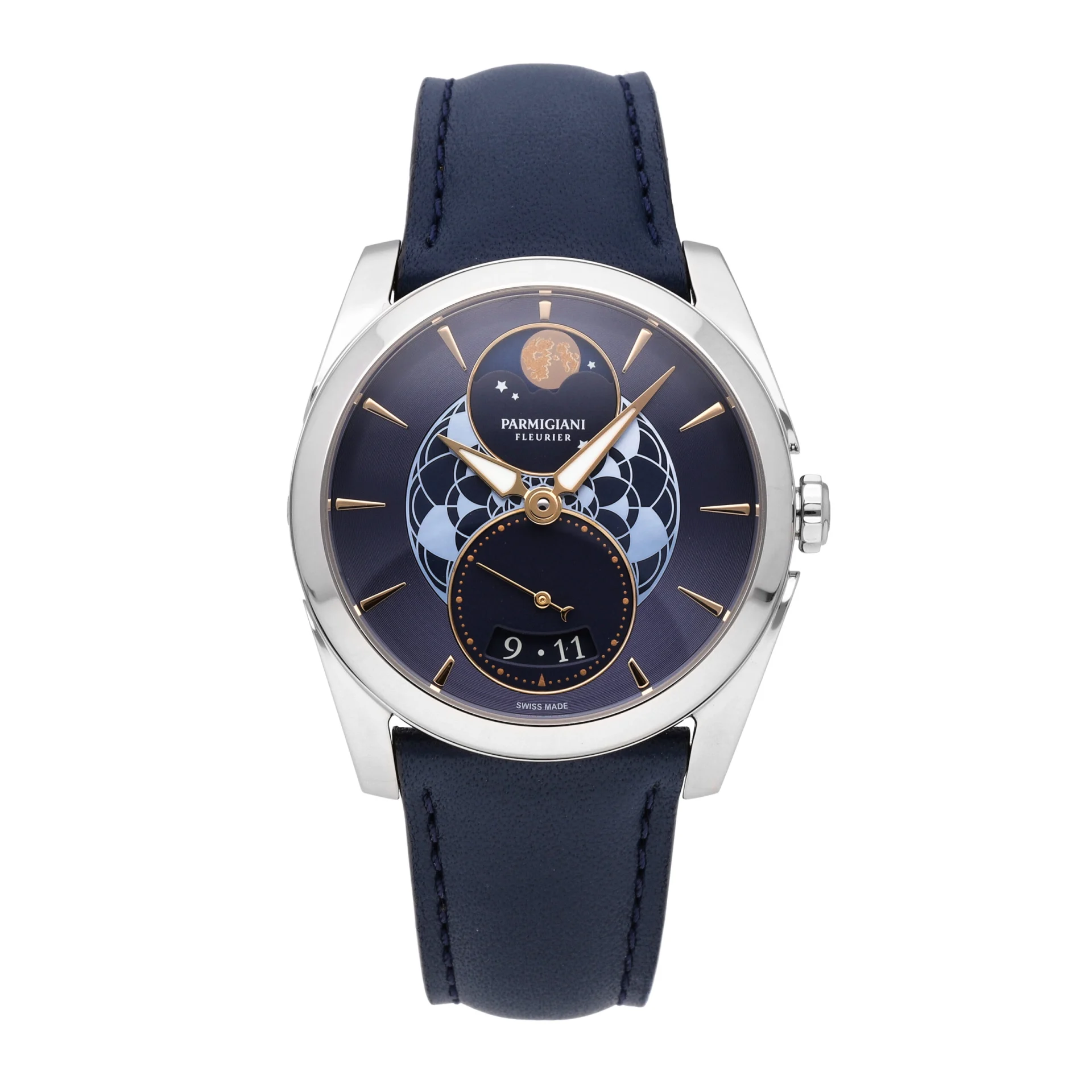 Parmigiani Fleurier Tonda Métropolitaine Sélène 33.7 Steel / Blue / Strap PFC283-0002500-XC2521