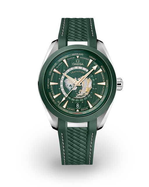 Omega Seamaster Aqua Terra 150M Master Chronometer Worldtimer 43 Steel / Ceramic / Green / Bracelet 220.32.43.22.10.001  Model Image