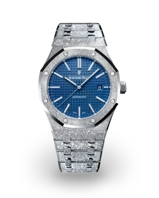 Audemars Piguet  Royal Oak 41 Frosted White Gold / Blue - Limited to 200 Pieces 15410BC.GG.1224BC.01 Model Image