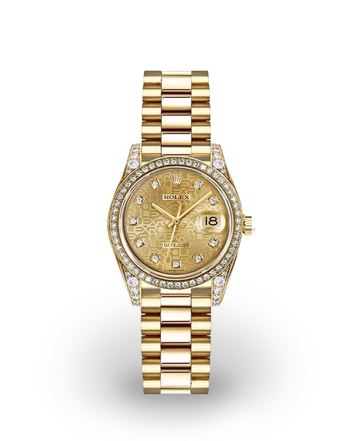 Rolex Datejust 26 Yellow Gold and Diamond / Champagne Jubilee / Diamond-Set / President 179158  Model Image