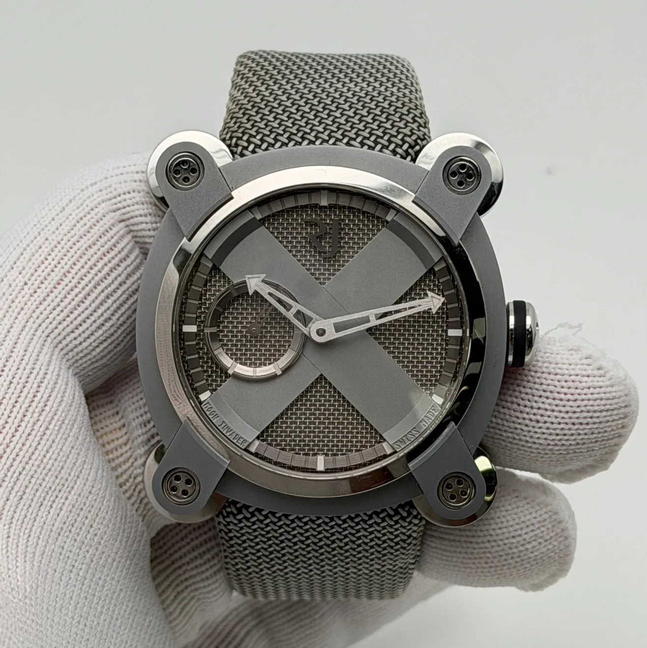 Romain Jerome Moon Invader Auto 40 PVD Steel / Silvered / Strap RJ.M.AU.IN.020.03