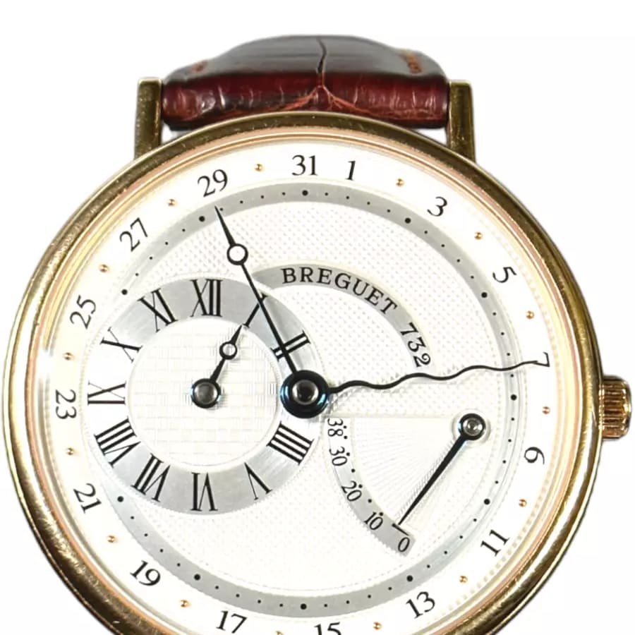 Breguet Serpentine 37 Yellow Gold White Roman Strap 3680