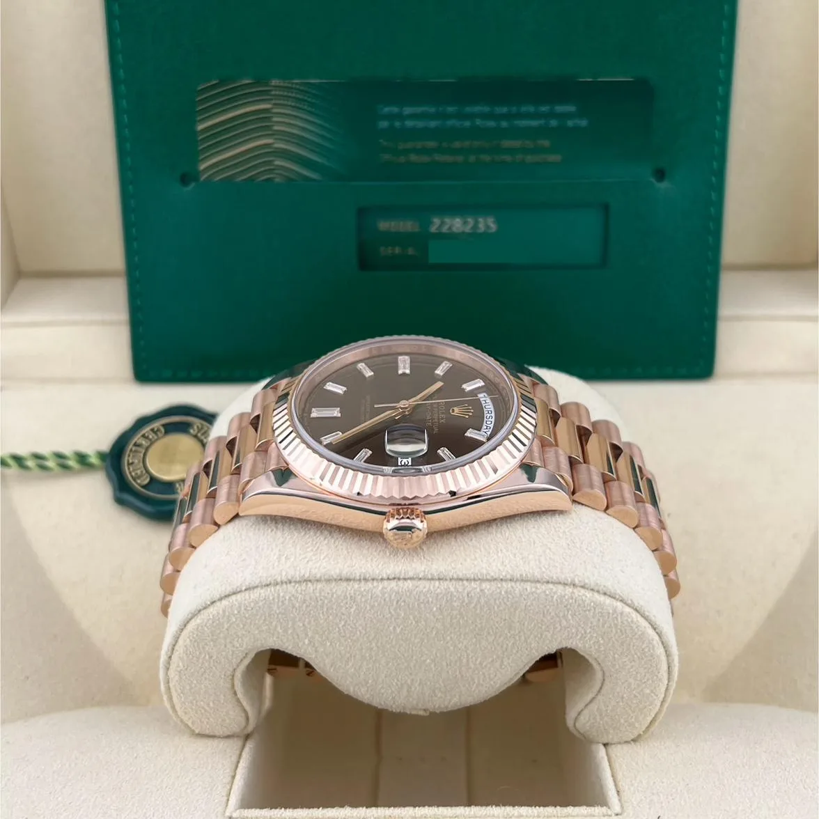 Auction: 2021 Rolex Day-Date 40 Rose Gold Fluted Chocolate