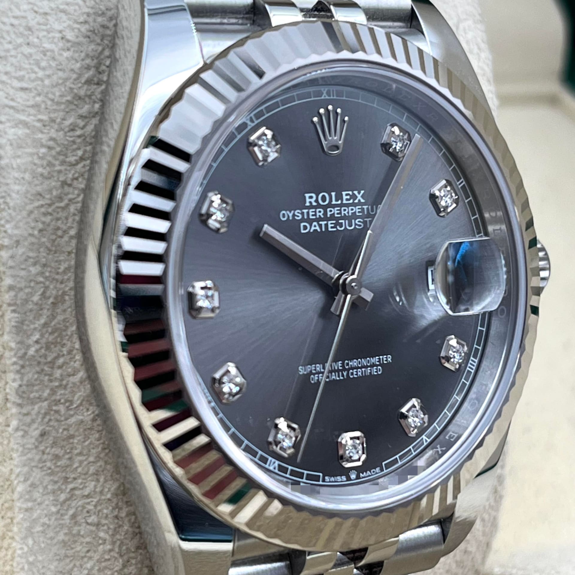 2022 Rolex Datejust 41 Fluted / Slate / Diamond-Set / Jubilee 126334 ...