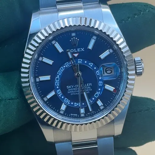 Auction: 2021 Rolex Sky-Dweller Fluted Blue Jubilee 326934