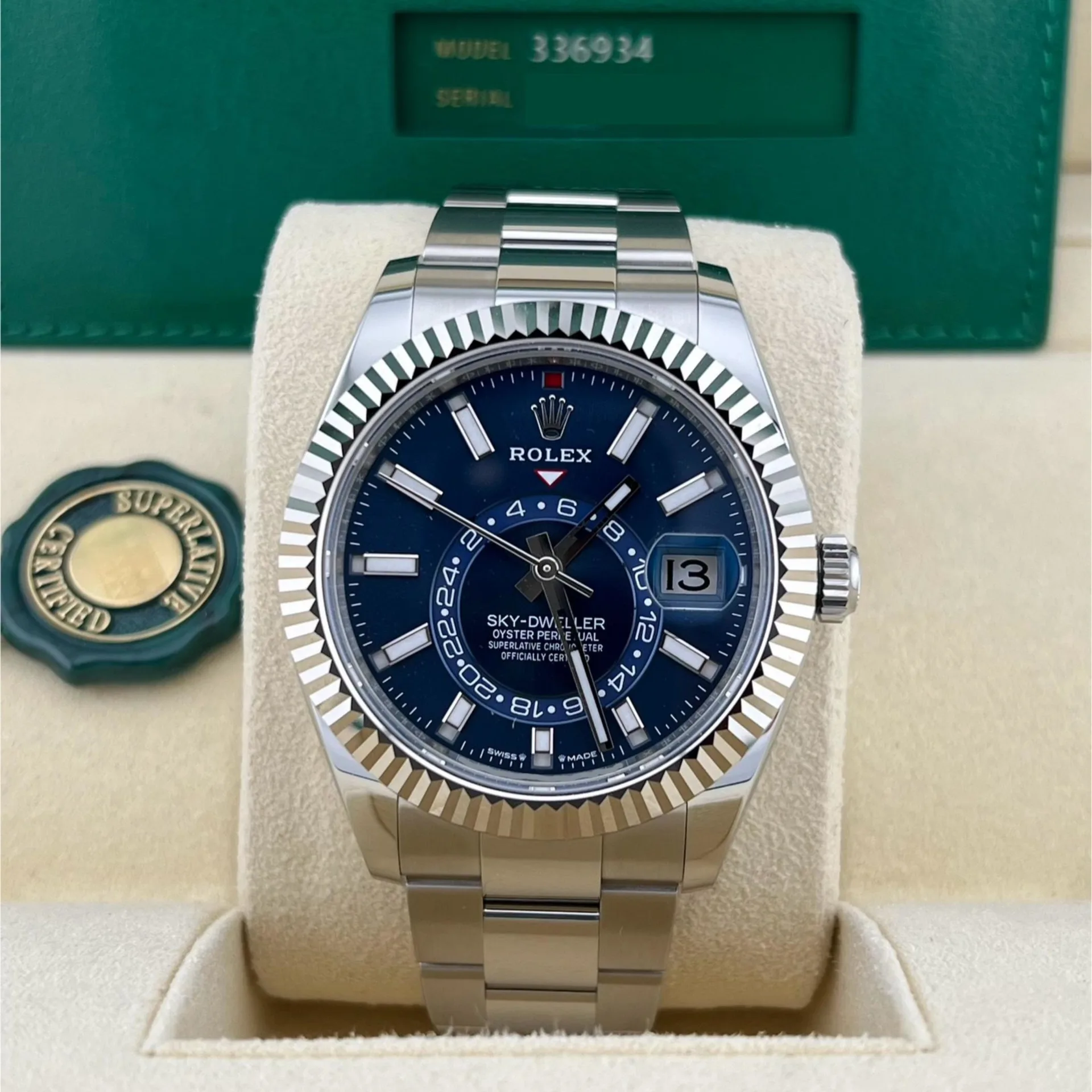 2025 Rolex Sky-Dweller 42 Steel / Fluted / Blue / Oyster 336934-0005 Listing Image