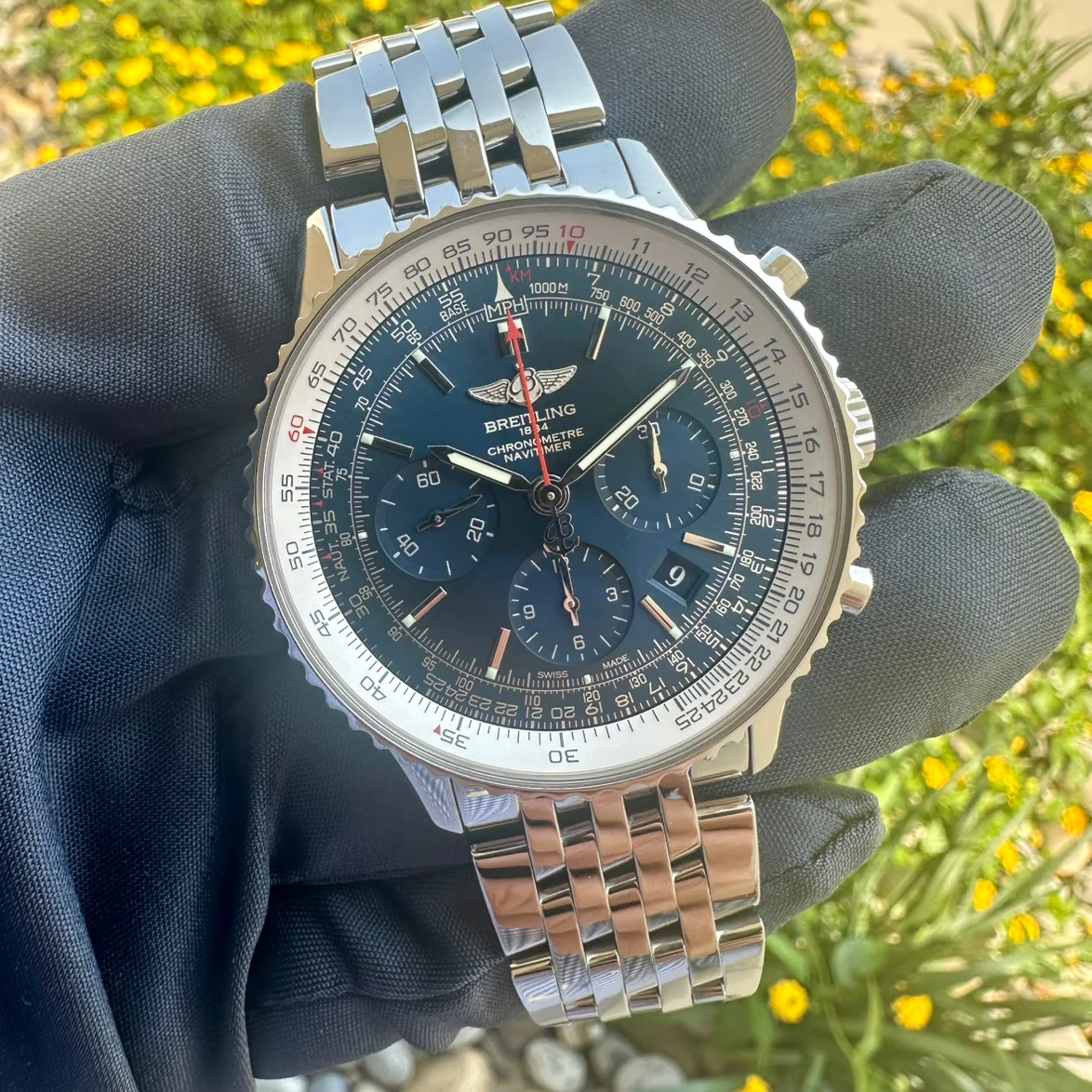 Auction: 2012 Breitling Navitimer Blue Sky Steel Blue Bracelet