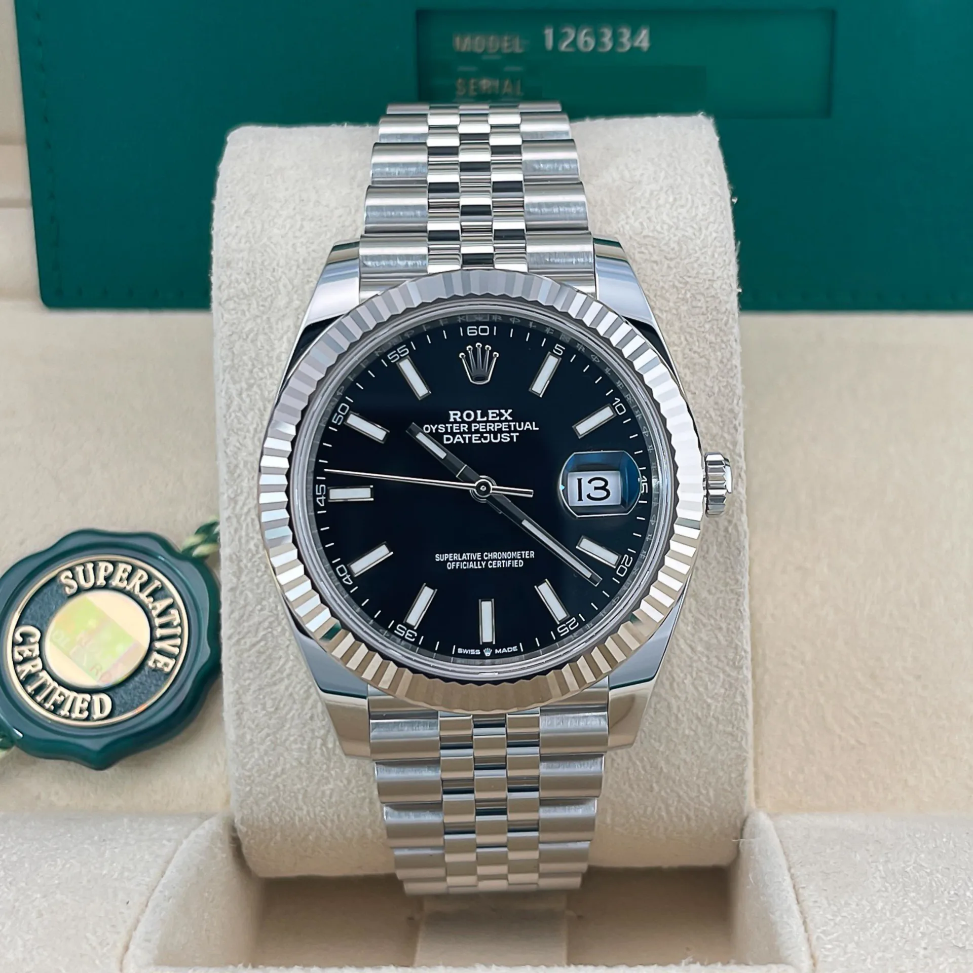 2025 Rolex Datejust 41 Fluted / Black / Jubilee 126334-0018 Listing Image