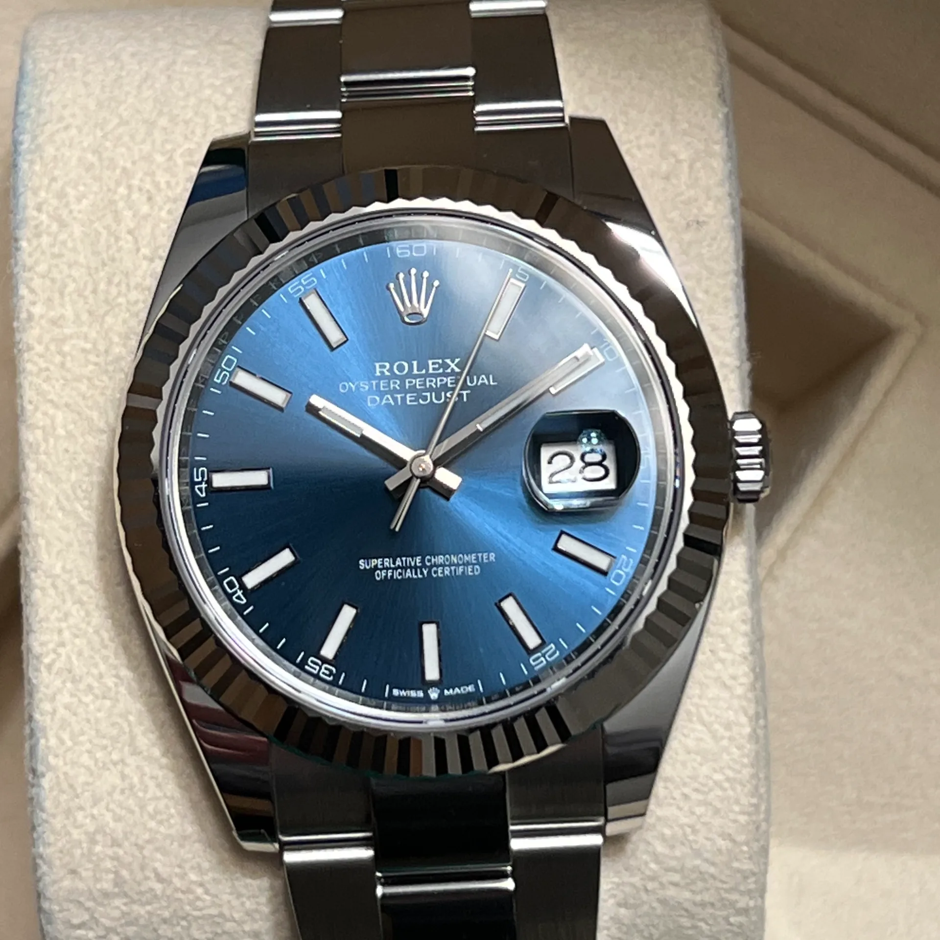2023 Rolex Datejust 41 Fluted / Blue / Oyster 126334-0001 Listing Image 3