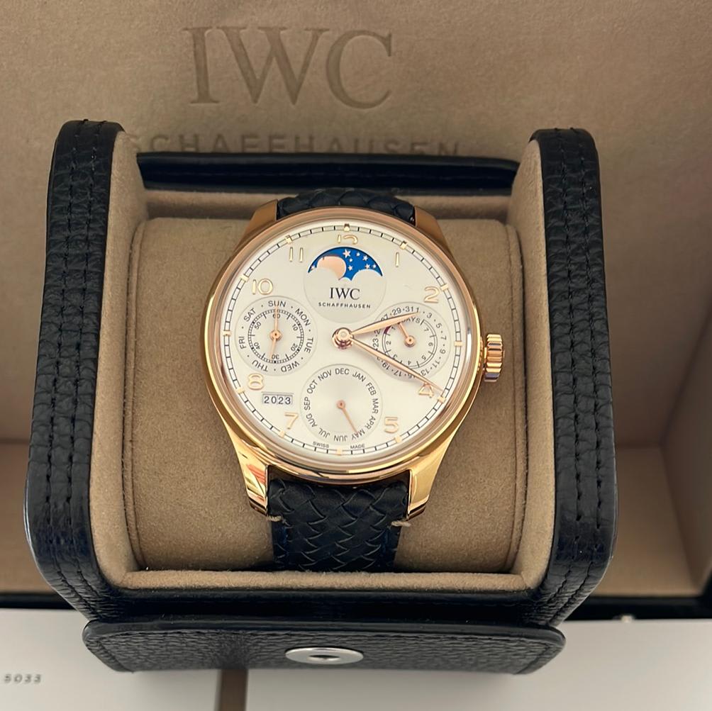 IWC Portuguese Perpetual Calendar 5022 Rose Gold Silver IW5022