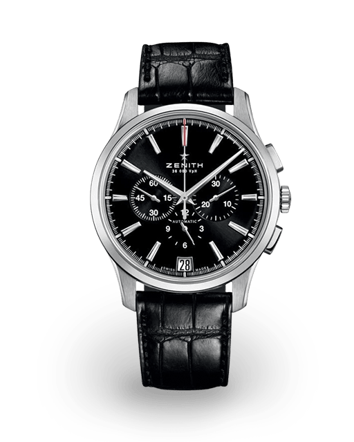 Zenith El Primero Captain Steel Black Strap C Watches Bezel