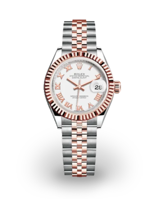 Rolex Lady-Datejust 28 Two-Tone / Fluted / White / Roman / Jubilee 279171-0021  Model Image