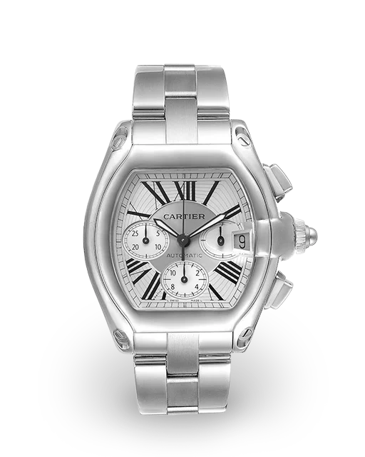 Cartier Roadster Chronograph Date XL / Steel / Silver / Roman / Bracelet W62019X6   Model Image