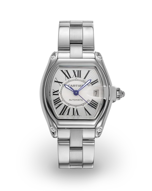 Cartier Roadster Large Steel / Silvered / Roman / Bracelet W62000V3  Model Image