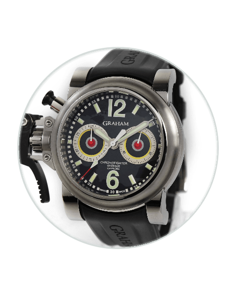 Black Dial Graham Chronofighter Oversize Watches | Bezel