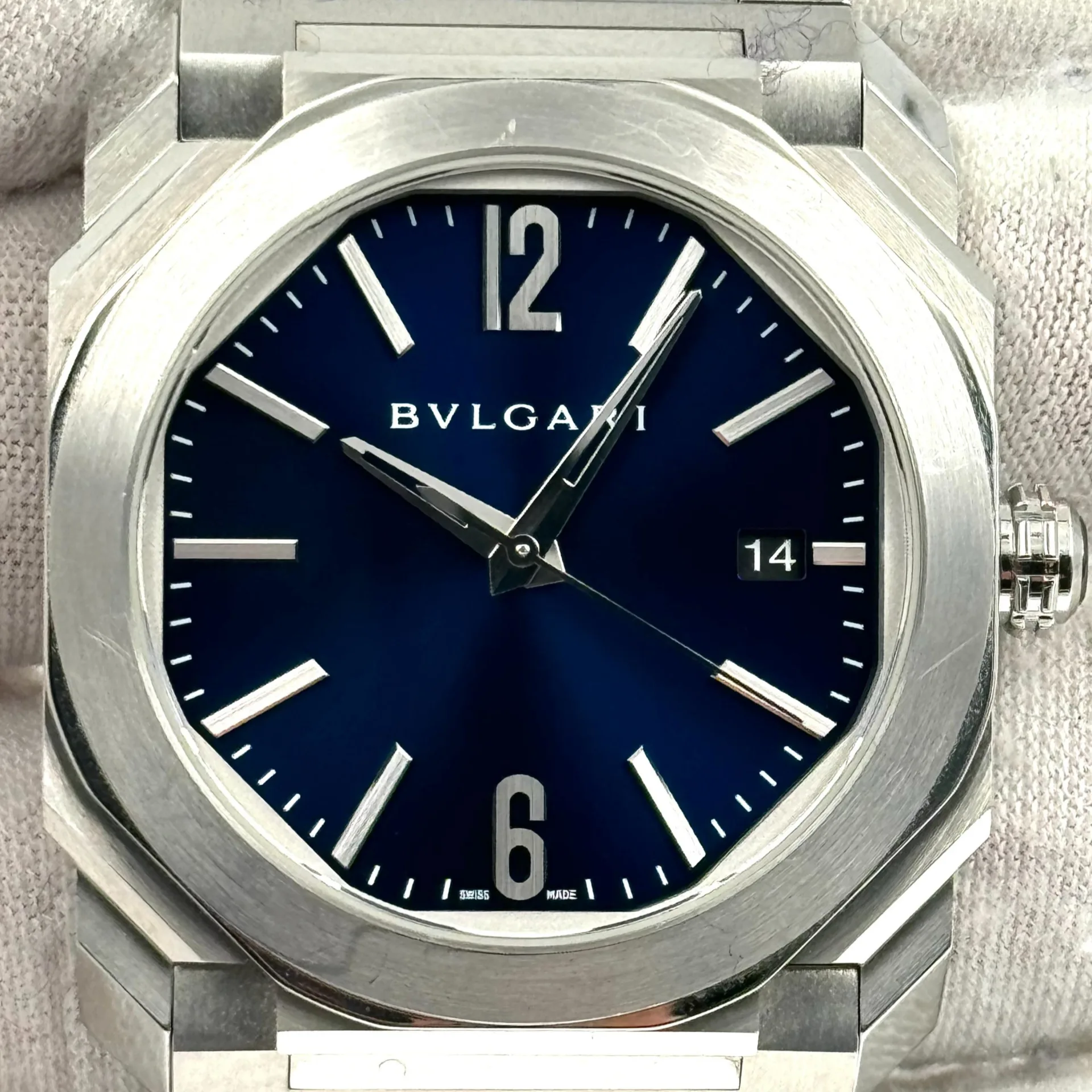 Bvlgari Octo Solotempo 38 Steel / Blue / Arabic / Bracelet 102105