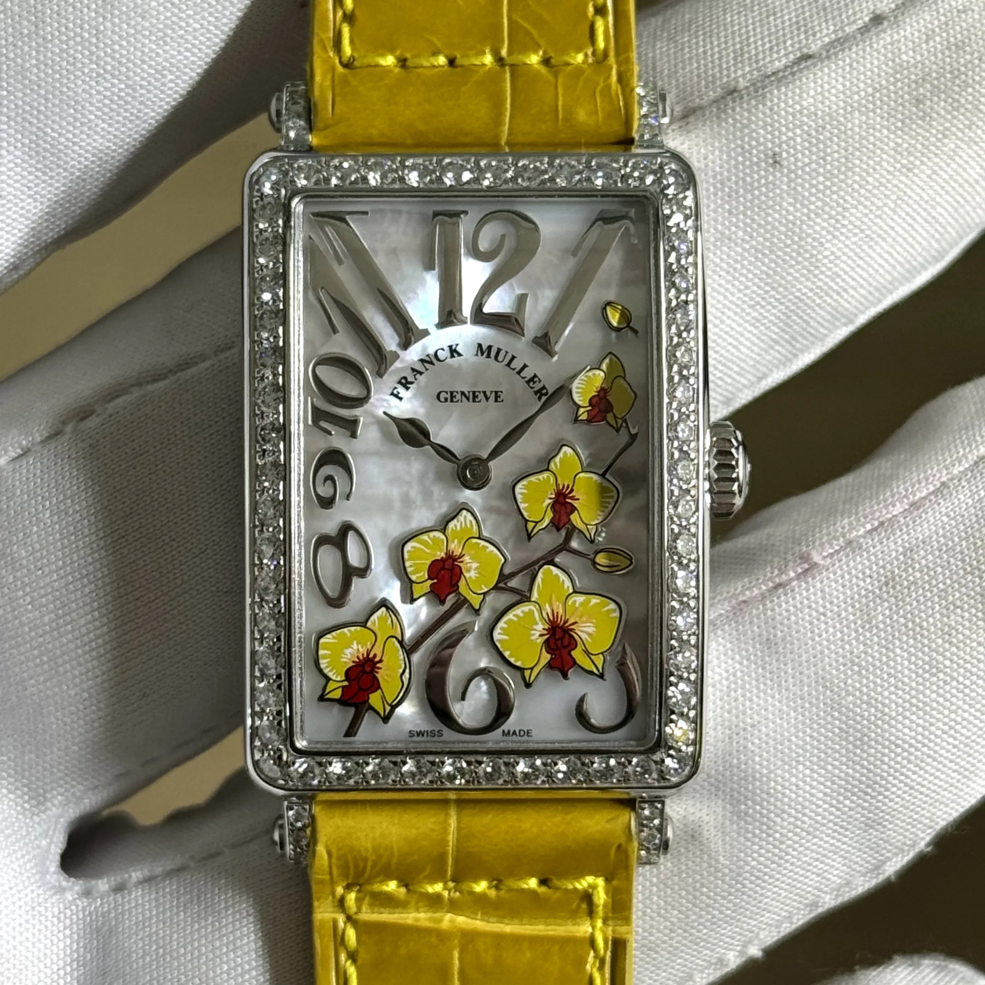 Gold Diamond Franck Muller Yellow Watch With Diamonds Price Franck