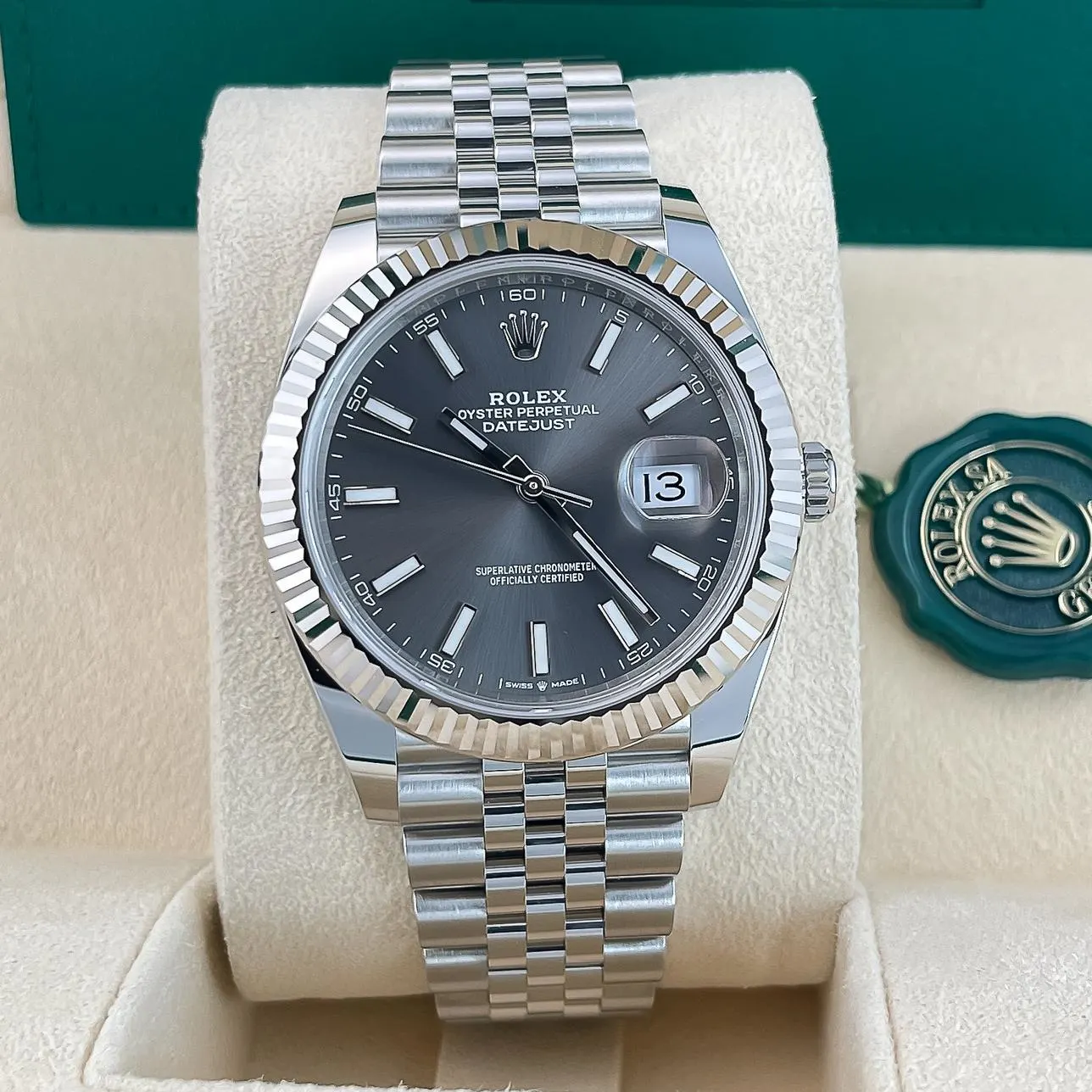 2024 Rolex Datejust 41 Steel / Fluted / Slate / Jubilee 126334-0014 Listing Image 1