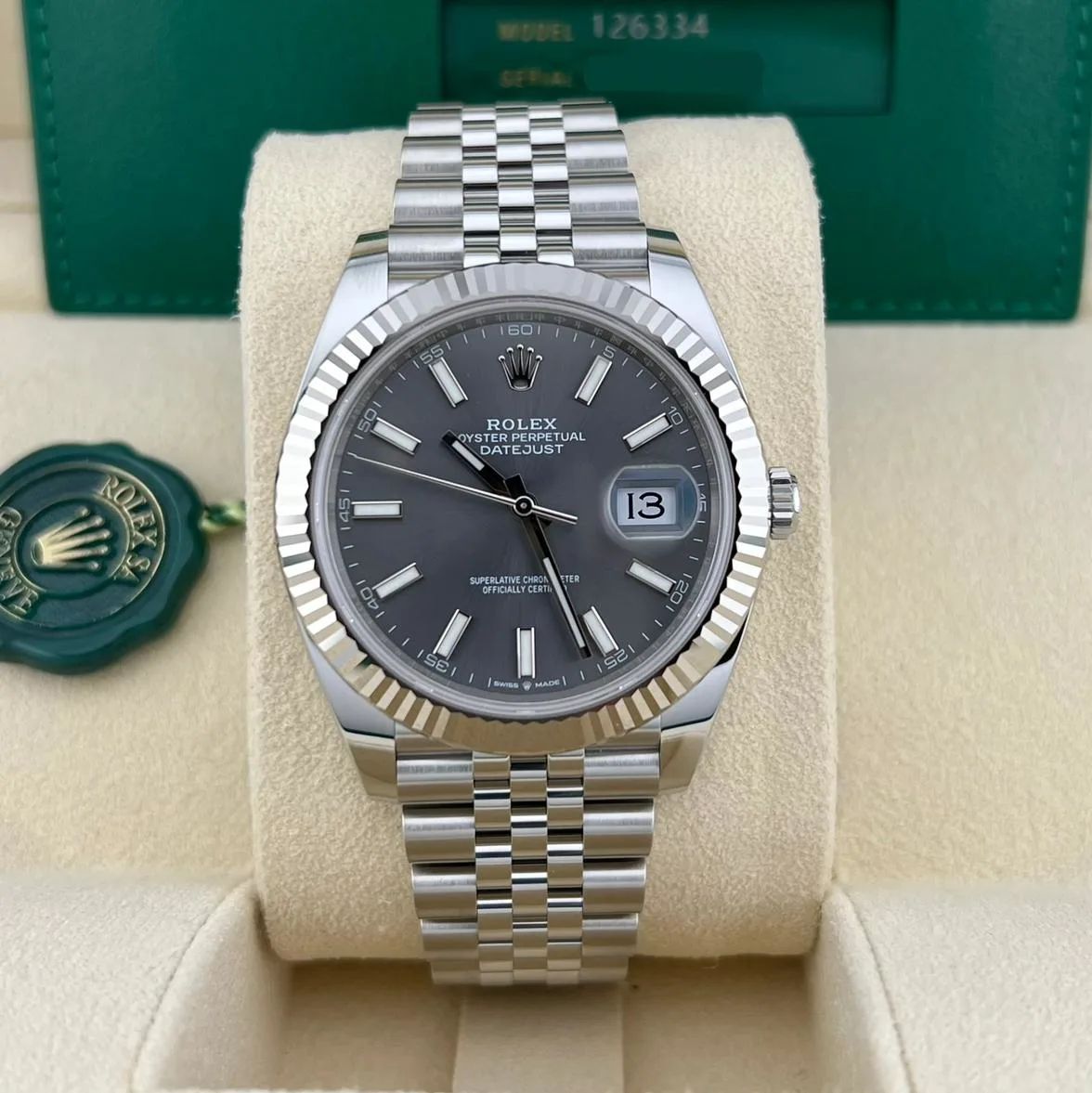 2024 Rolex Datejust 41 Steel / Fluted / Slate / Jubilee 126334-0014 Listing Image 4