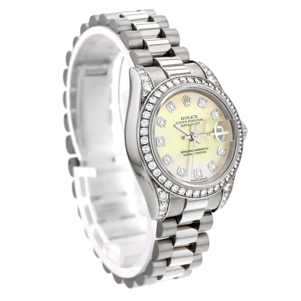 2001 Rolex Lady-Datejust 26  White Gold / Diamond-Set / MOP / Diamond-Set / President 179159 Listing Image 3