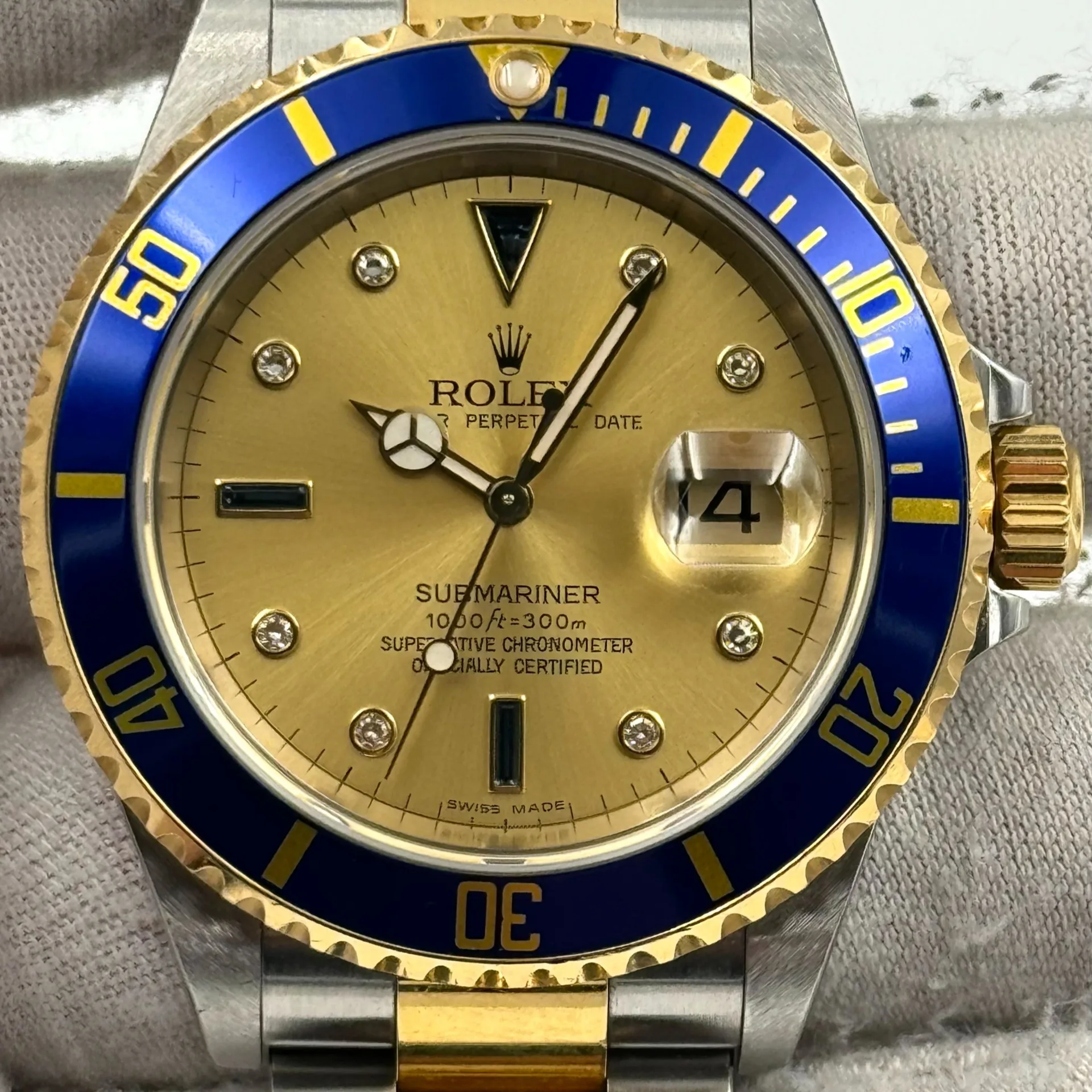 Submariner Date Rolex Submariner Two Tone Serti Dial Rolex