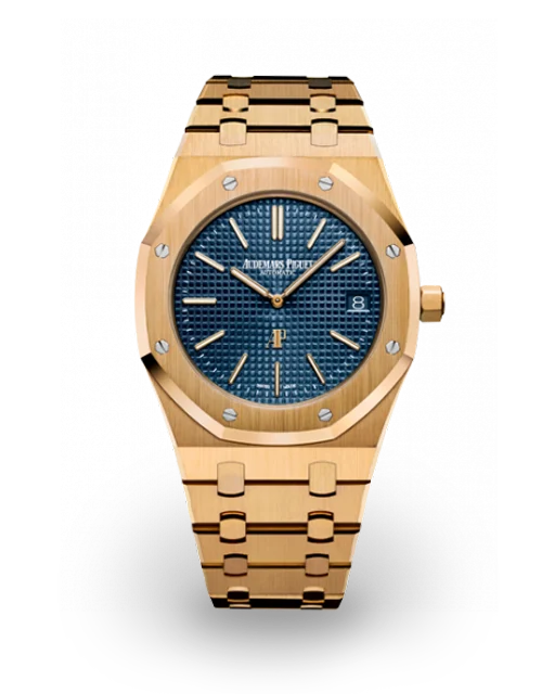 Audemars Piguet  Royal Oak "Jumbo" Extra-Thin 39 Yellow Gold / Blue 15202BA.OO.1240BA.01  Model Image