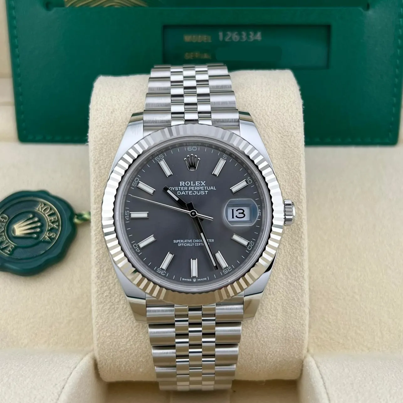 2024 Rolex Datejust 41 Steel / Fluted / Slate / Jubilee 126334-0014 Listing Image 3