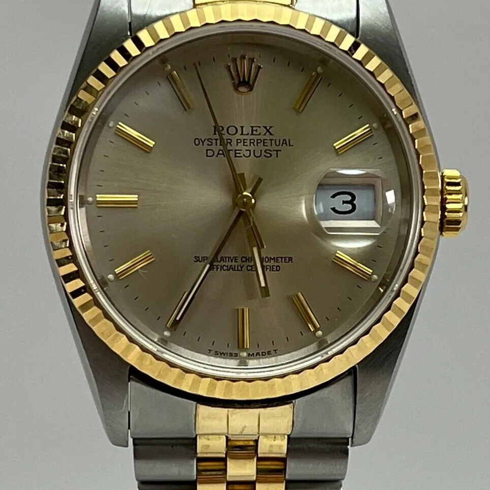 Rolex Datejust 36 Two-Tone / Fluted / Silvered / Jubilee 16233 Listing Image 1