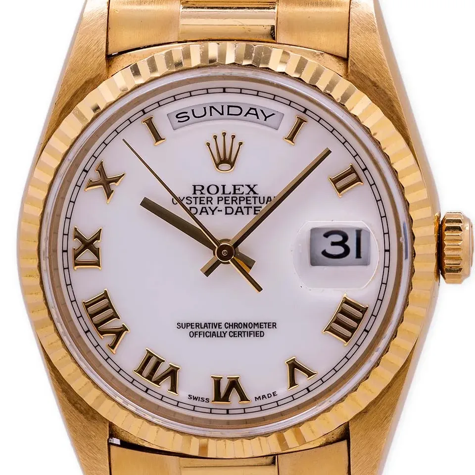 1997 Rolex Day-Date Yellow Gold / White / Roman / President 18238 Listing Image 1