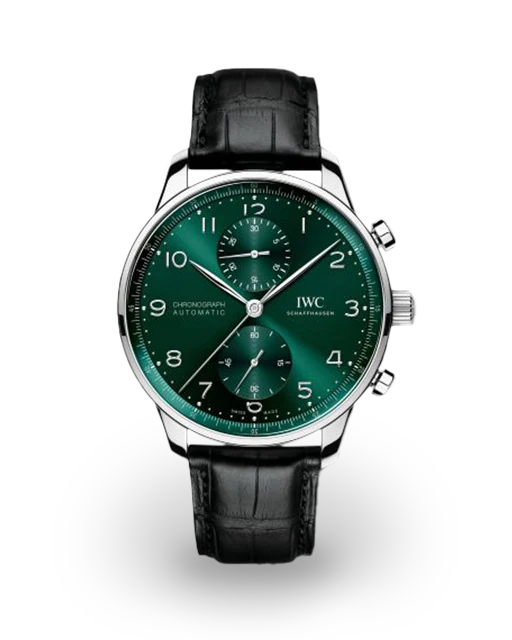 IWC Portugieser Chronograph Stainless Steel / Green IW3716-15  Model Image