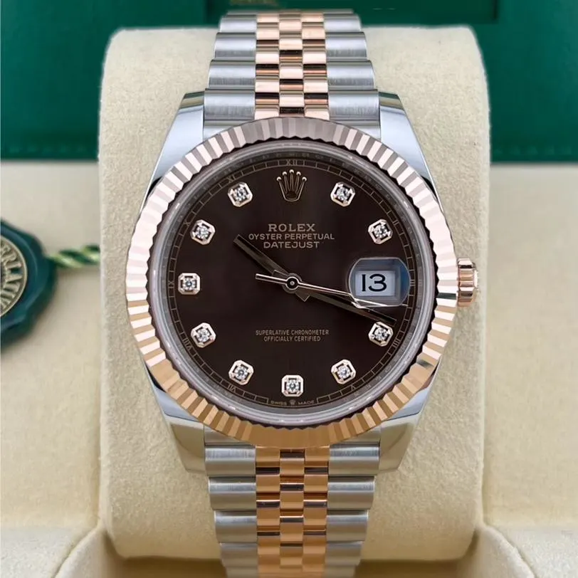 2023 Rolex Datejust 41 Two-Tone / Fluted / Chocolate / Diamond-Set / Jubilee 126331-0004 Listing Image 1