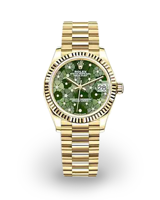 Rolex Datejust 31 Yellow Gold / Fluted / Floral-Motif / Diamond-Set / President 278278-0046  Model Image